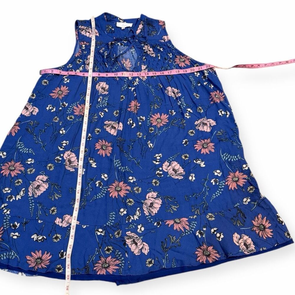 BRAEVE Women’s Blue Pink Floral Sleeveless Tie Neck Dress Size XL - Picture 6 of 6